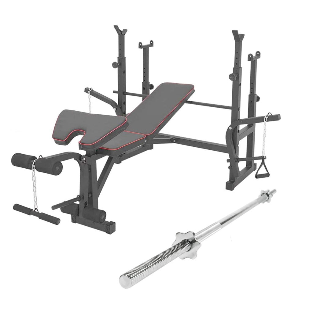 Multi-Function Squat Rack Bench with 180cm Barbell