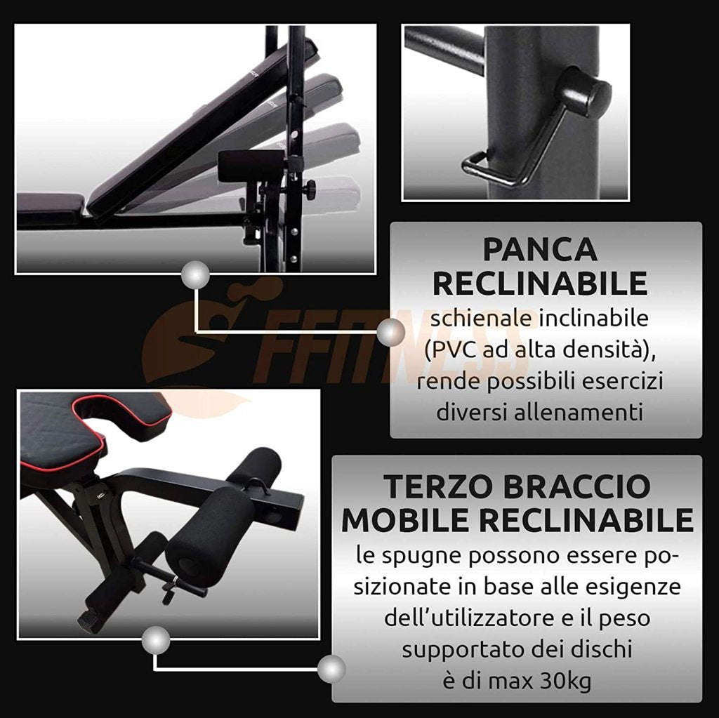Multi-Function Squat Rack Bench with 180cm Barbell