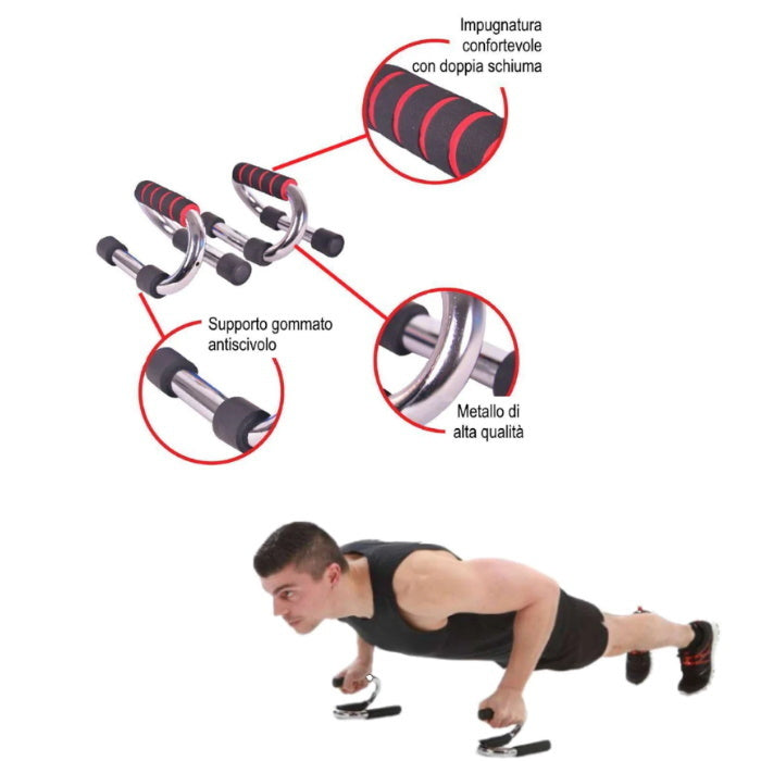 [KIT COMPLETO] Coppia manubri + Tappetino Fitness + Maniglie per piegamenti + Kit Fasce Elastiche