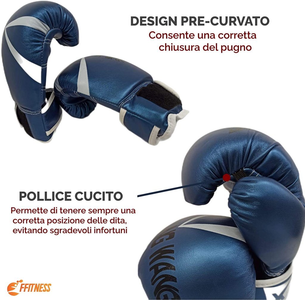 Punching Ball - Sacco boxe con guantoni blu per bambini
