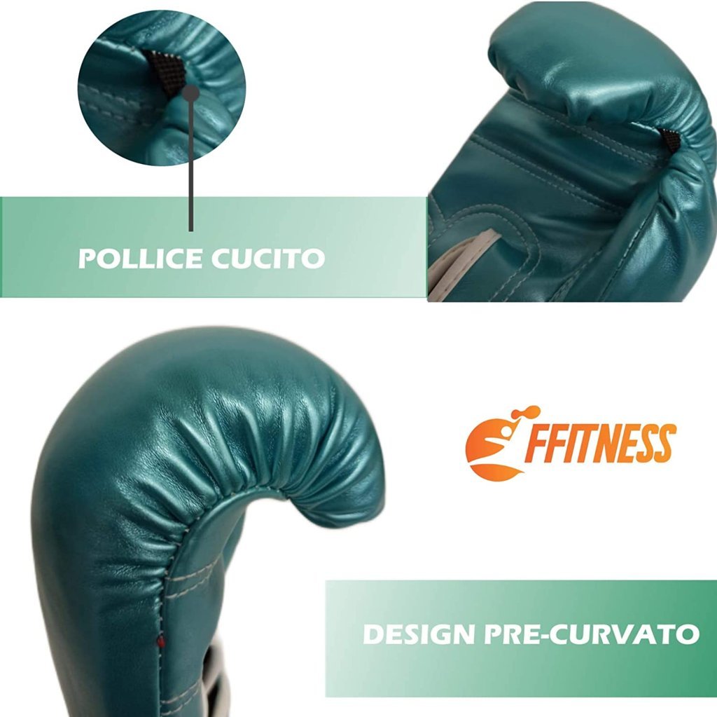 Punching Ball - Sacco boxe con guantoni verde acqua per bambini