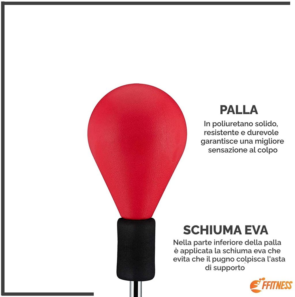 Punching Ball - Sacco boxe con guantoni neri per adulti