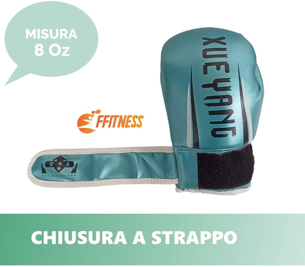 Punching Ball - Sacco boxe con guantoni verde acqua per bambini