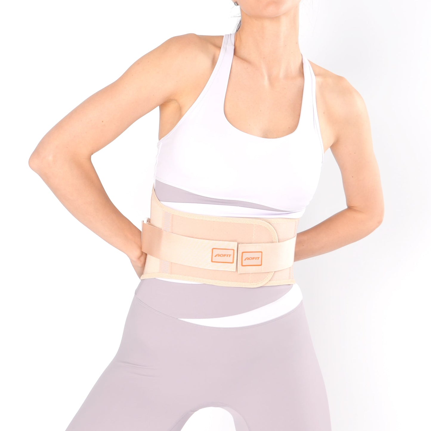 Aofit | Spandex Back Brace with compression velcro straps to Relieve Lower Back Pain