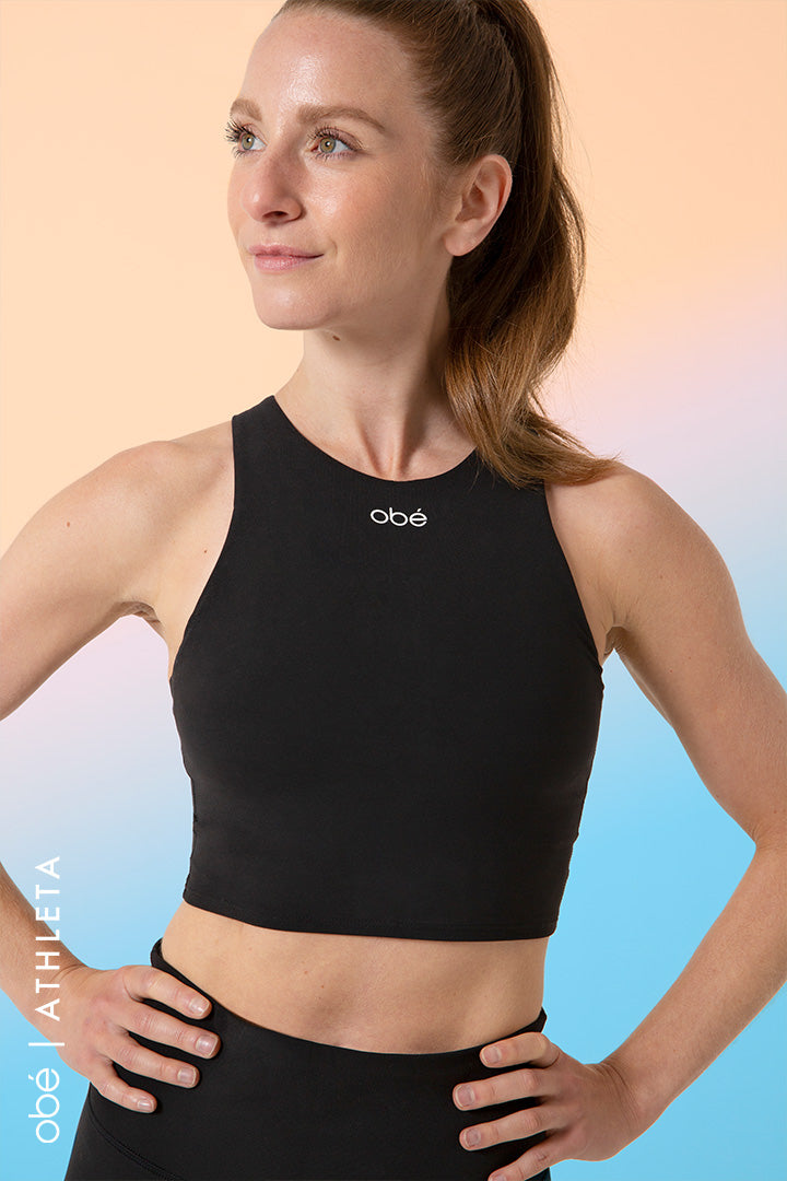 obé x Athleta Conscious Crop (D-DD), black