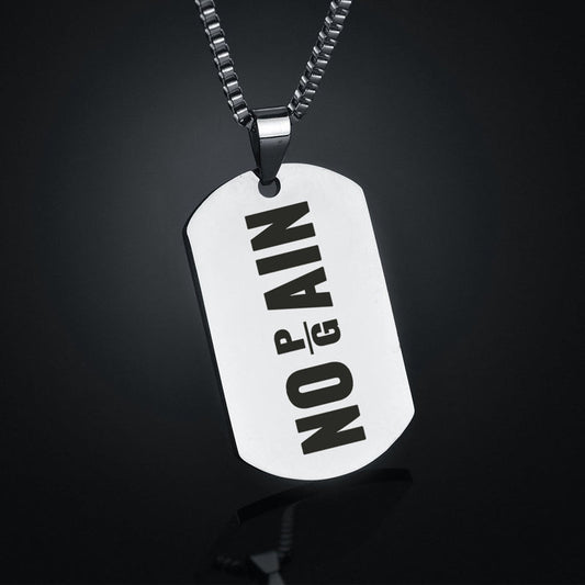 No Pain No Gain Titanium Steel Fitness Jewelry
