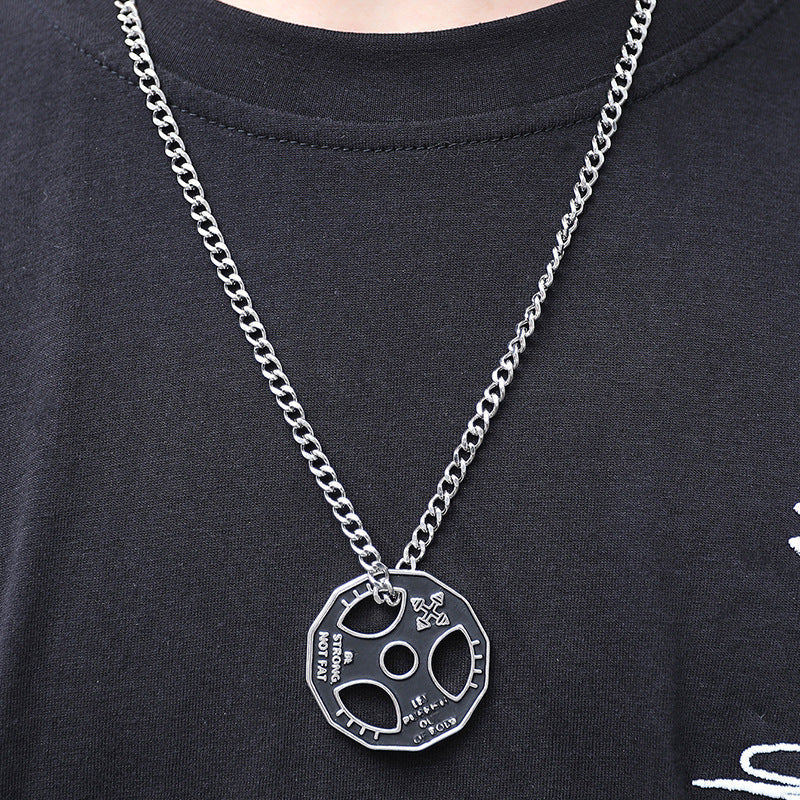 Barbell Weight Sheet Stainless Steel Fitness Jewelry