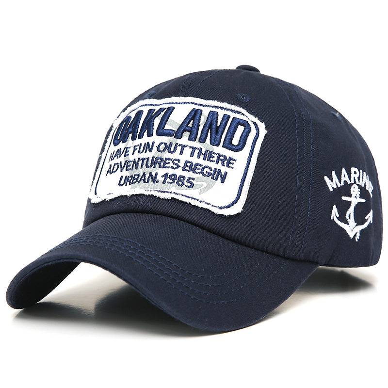 Slouchy Embroidered Appliqué Lettering Baseball Cap