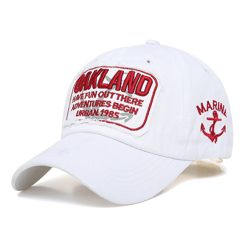 Slouchy Embroidered Appliqué Lettering Baseball Cap