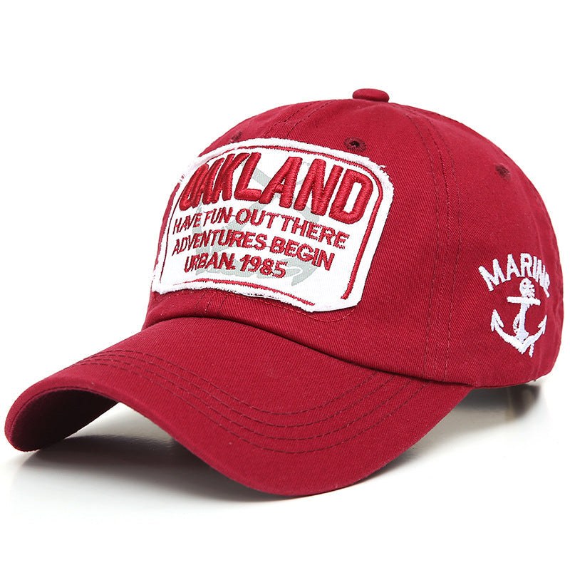 Slouchy Embroidered Appliqué Lettering Baseball Cap