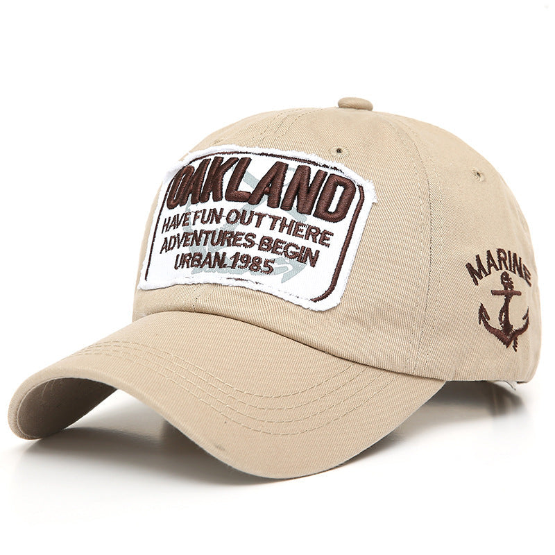 Slouchy Embroidered Appliqué Lettering Baseball Cap