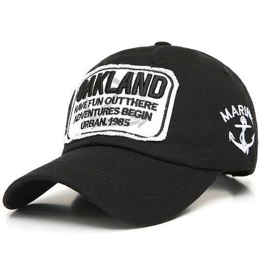 Slouchy Embroidered Appliqué Lettering Baseball Cap