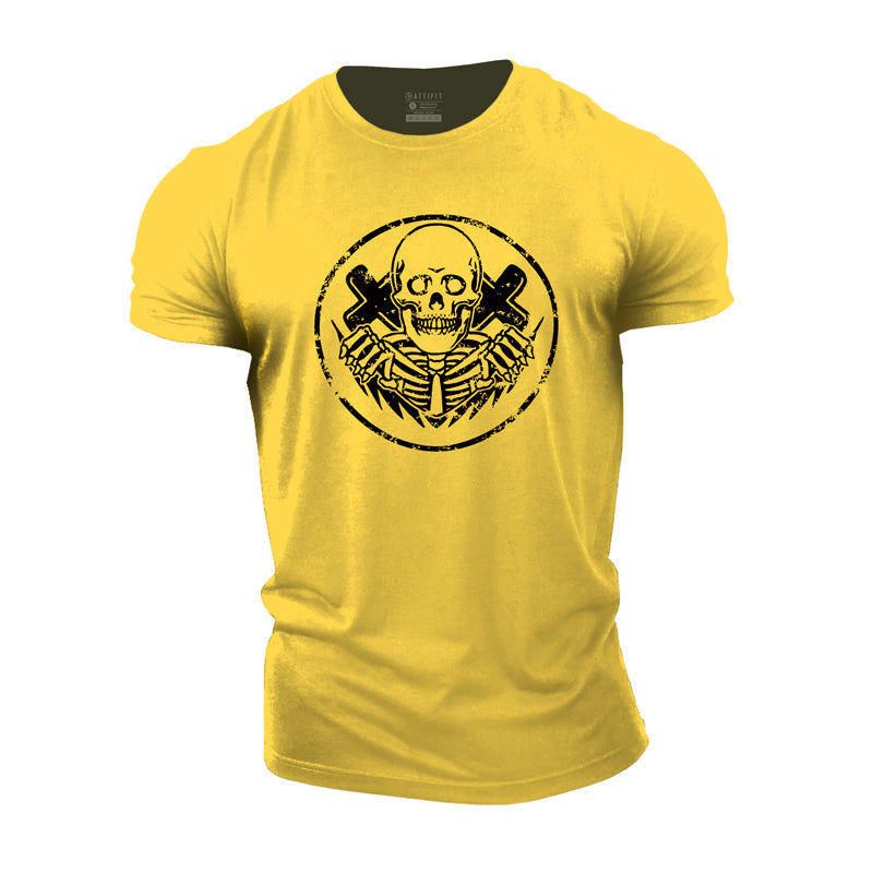 Cotton Smile Skull Graphic Men's T-shirts