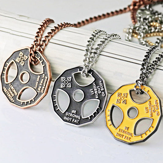 Barbell Weight Sheet Stainless Steel Fitness Jewelry