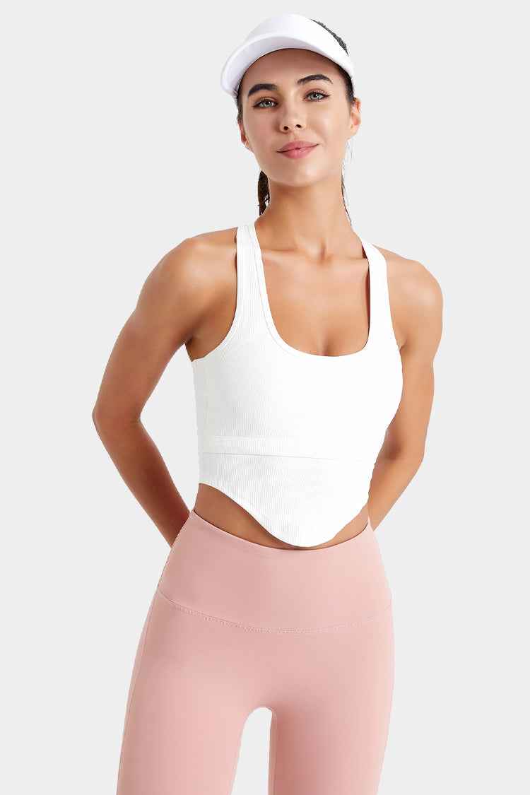 Cut Out Corset Active Tank Top