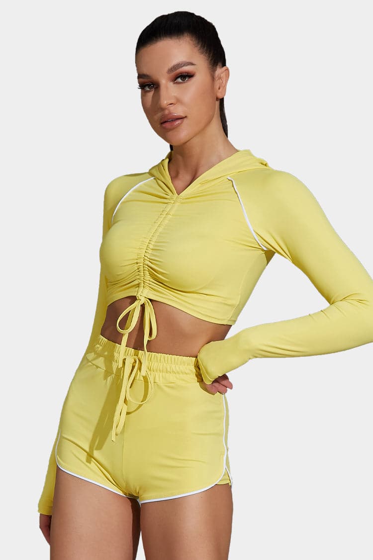 Vutru Ruched Knot Hooded Sports Set