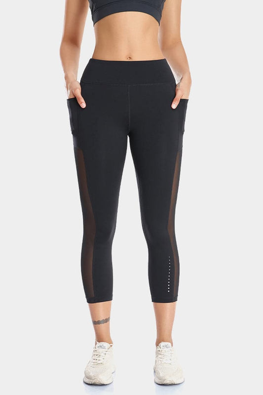 Vutru High-Waist Mesh Panelled Capri Leggings