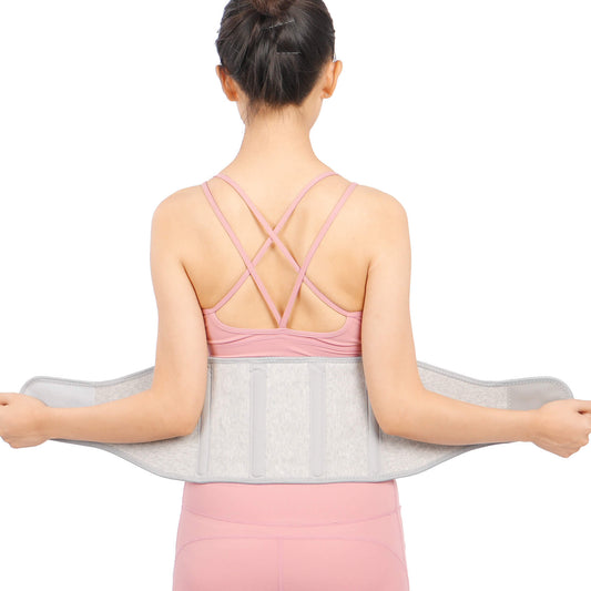 Aofit Flexible Cotton Back Brace with 4 Support Stays, Pocket for Ice/Heat Pack to Relieve Back Pain