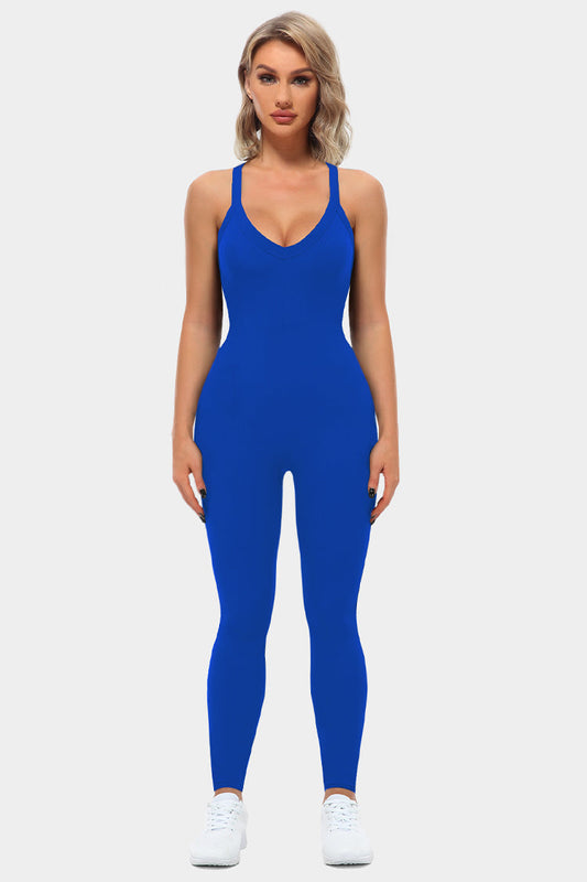 Vutru Blue Ribbed Sports Romper
