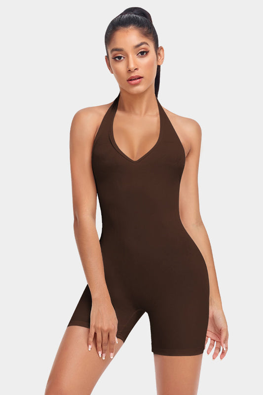 Deep V-Neck Fitness Romper
