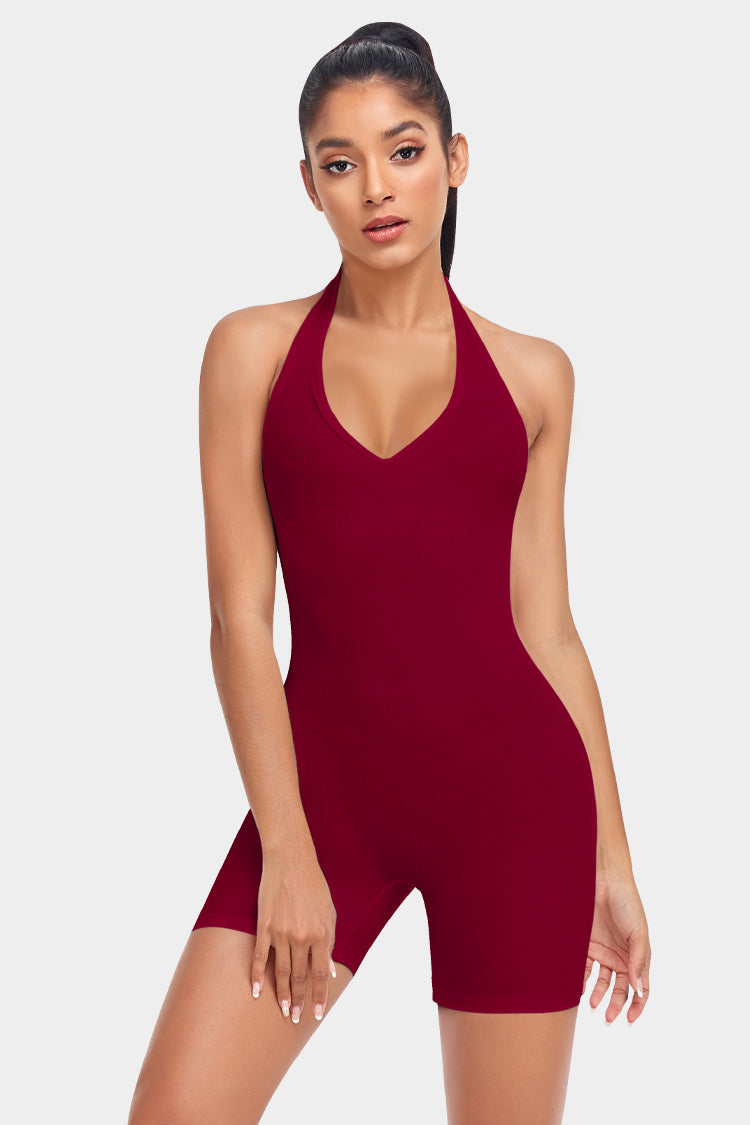 Deep V-Neck Fitness Romper