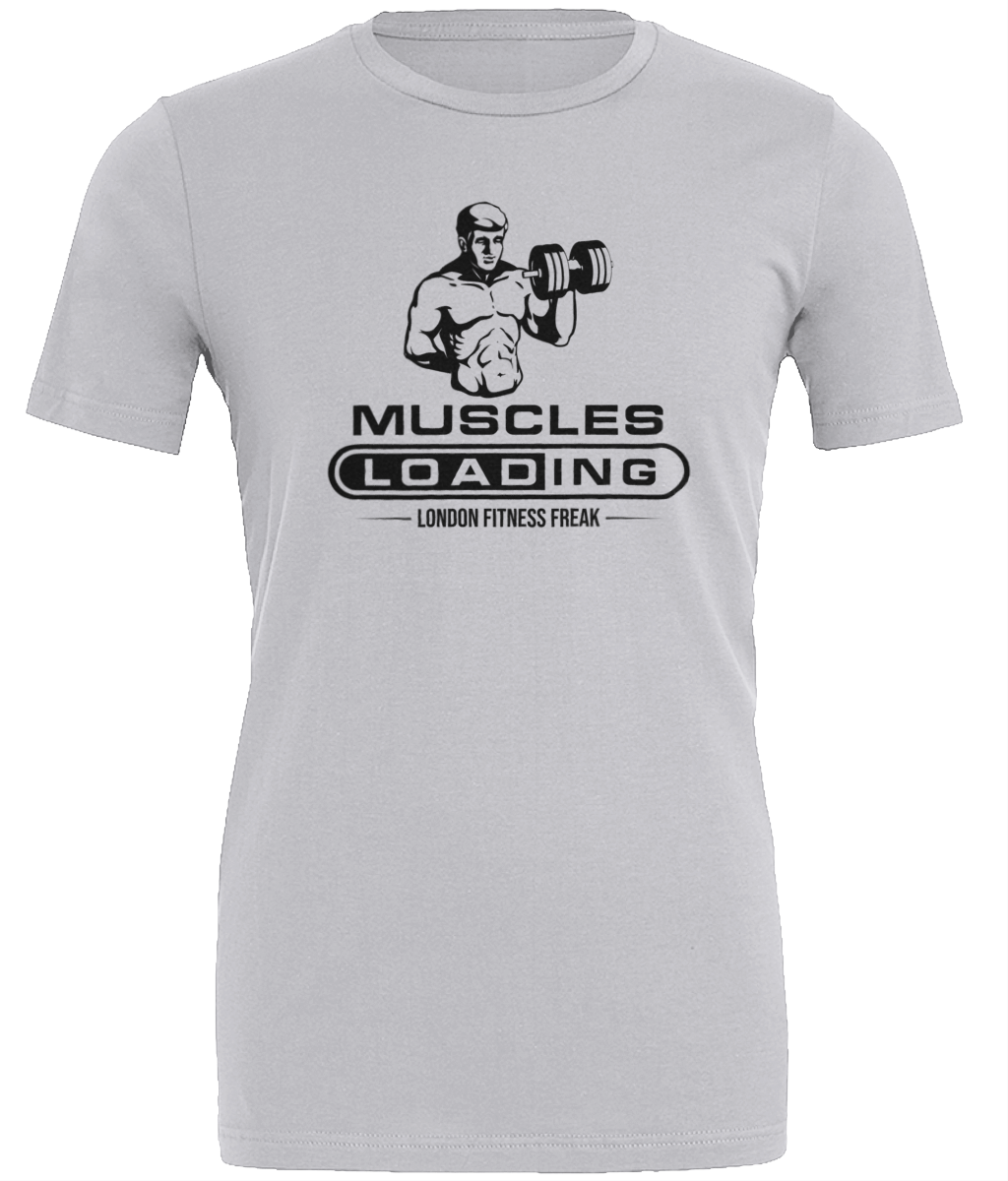 Slogan Muscles Loading T Shirt - Black