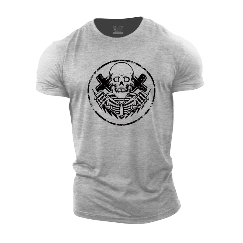 Cotton Smile Skull Graphic Men's T-shirts