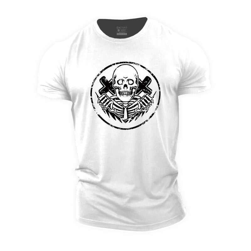 Cotton Smile Skull Graphic Men's T-shirts