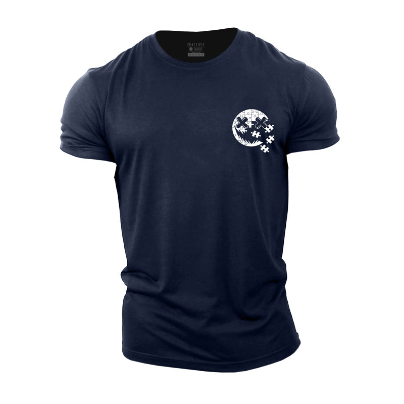 Cotton Smile Puzzle Graphic Men's T-shirts