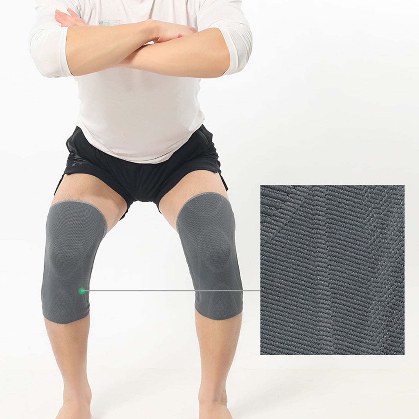 Aofit Knee Spring Support Sleeves with 2 Side Stabilizers, 1 Pair