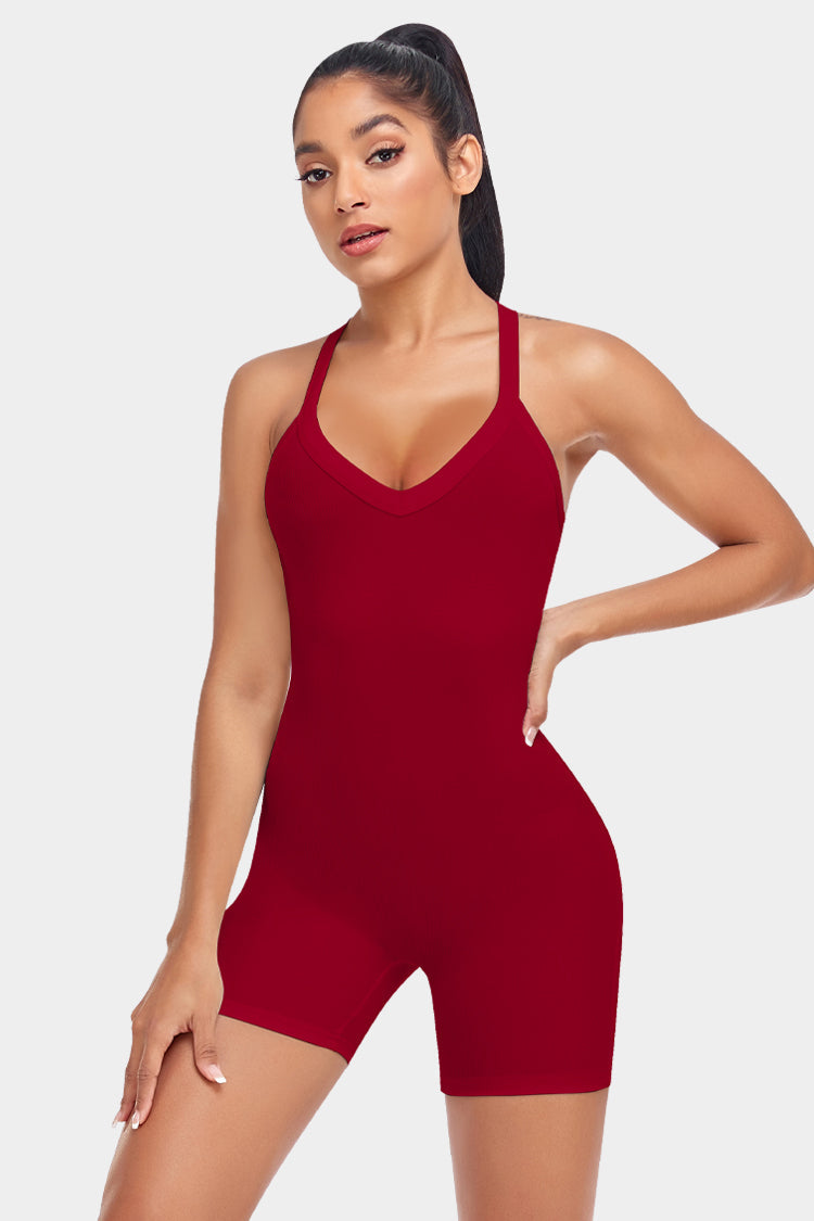 Criss-Cross Strappy Bodysuit