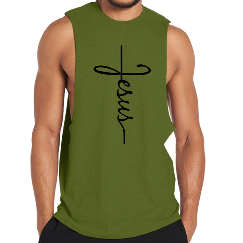 Cotton Cross Graphic Men's Tank Top