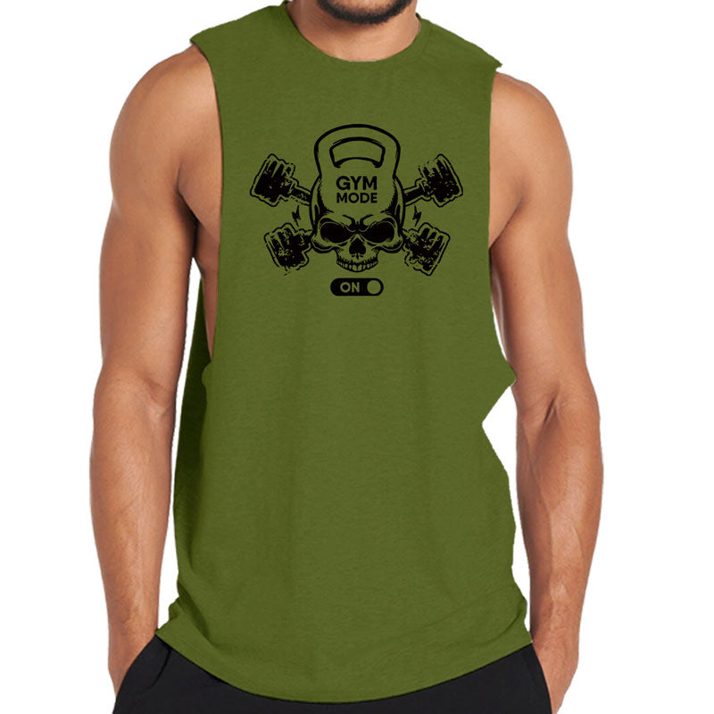 Barbell Skull Graphic Workout Tank Top