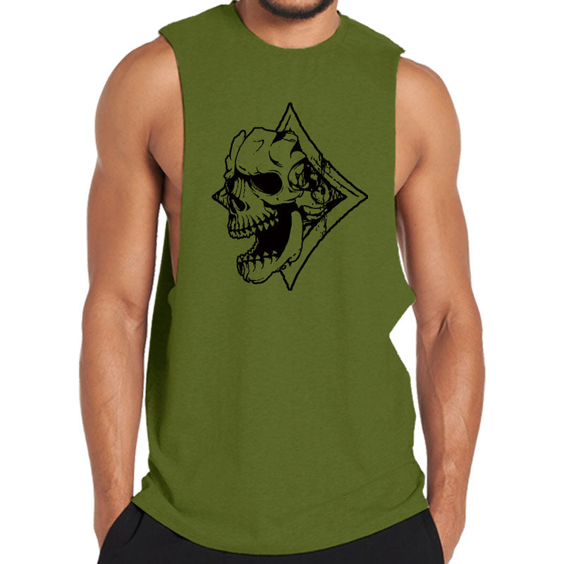 Cotton Skull Graphic Men's Tank Top