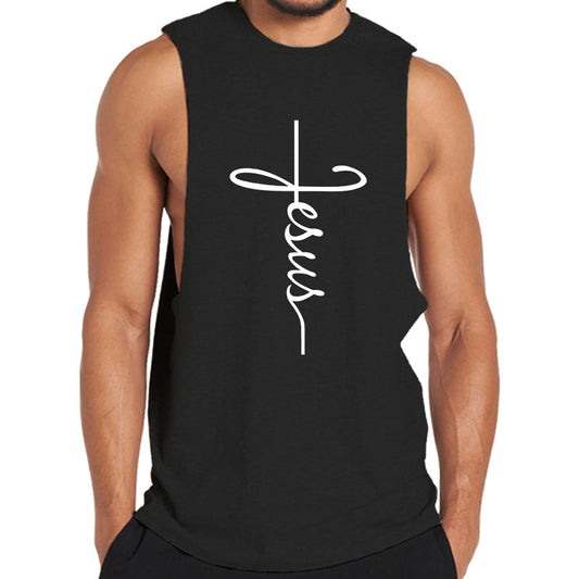 Cotton Cross Graphic Men's Tank Top