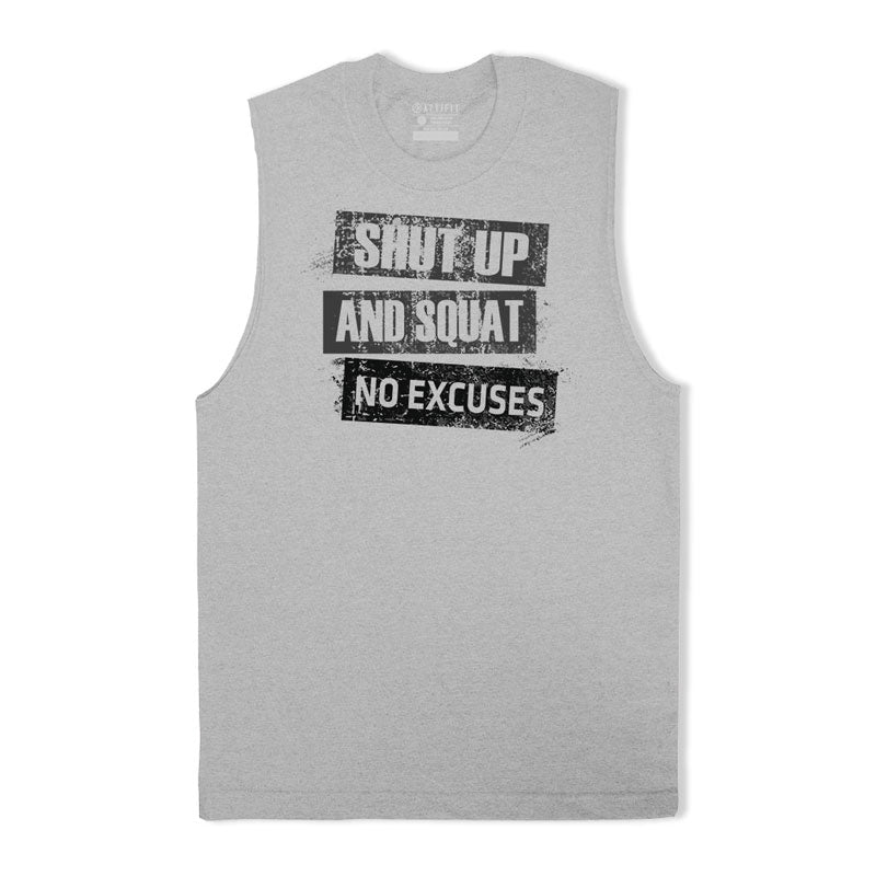Shut Up And Squat Graphic Men's Tank Top