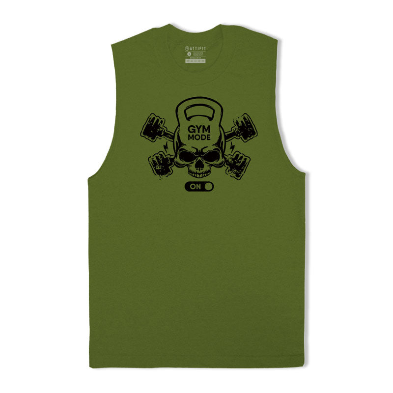 Barbell Skull Graphic Workout Tank Top