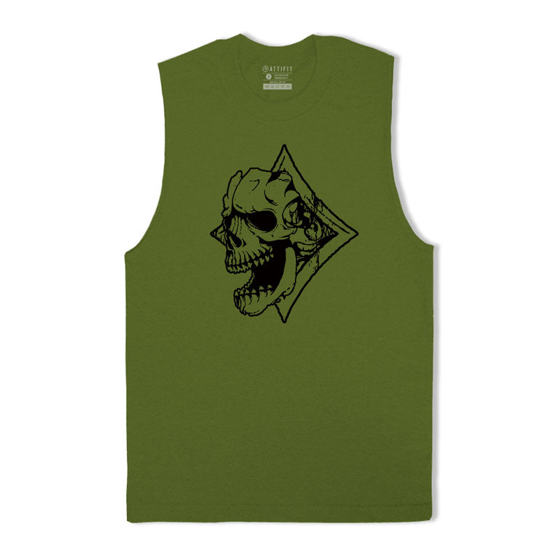 Cotton Skull Graphic Men's Tank Top