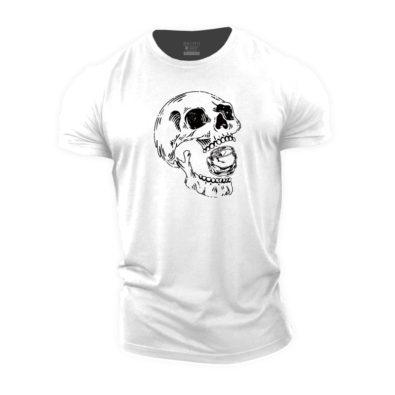 Cotton Loving Beer Skull Men's T-shirts