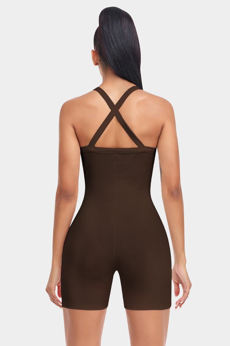 Criss-Cross Strappy Bodysuit