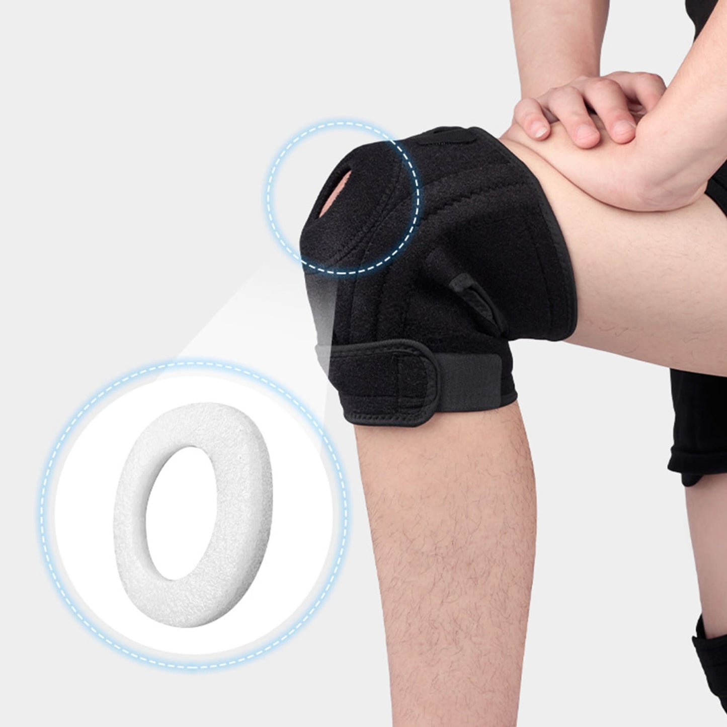 Aofit Knee Support Braces, Compression Sleeves With 2 Spring Side Stabilizers, Protective Foam Pad and Adjustable Straps, 1 Pair