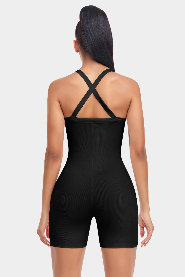 Criss-Cross Strappy Bodysuit