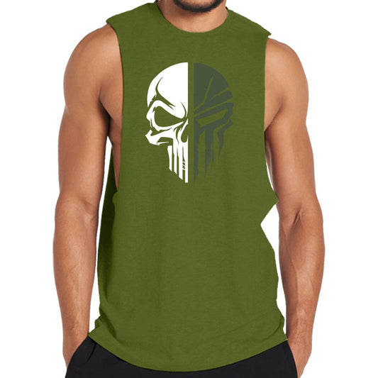 Cotton Skull Stitching Men's Tank Top