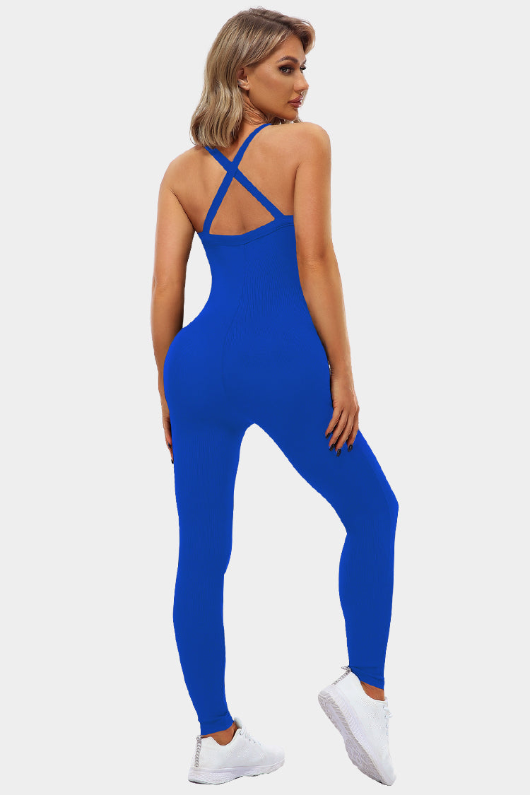 Vutru Blue Ribbed Sports Romper