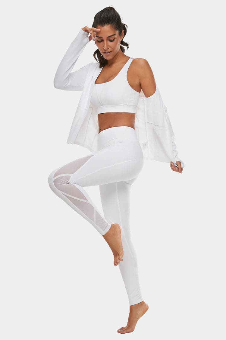 Vutru High-Waist Mesh Stitching Leggings
