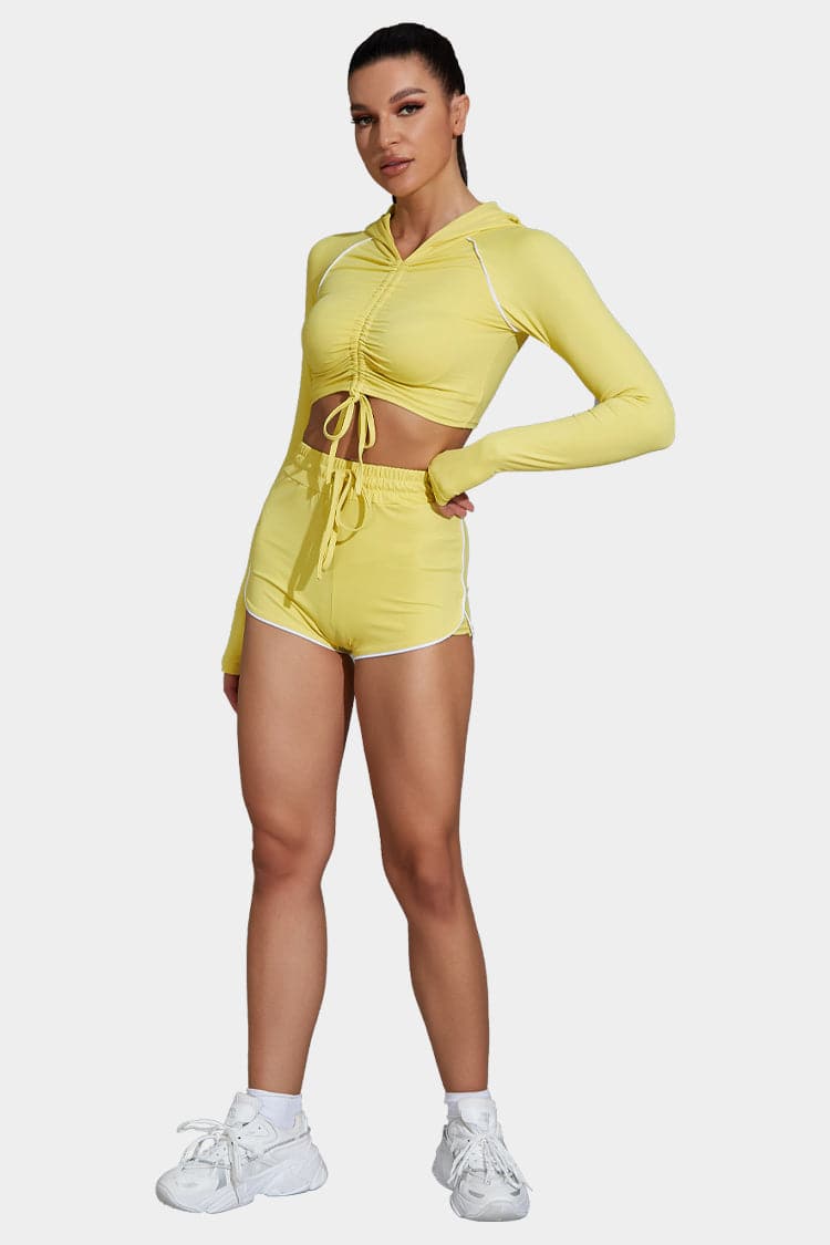 Vutru Ruched Knot Hooded Sports Set