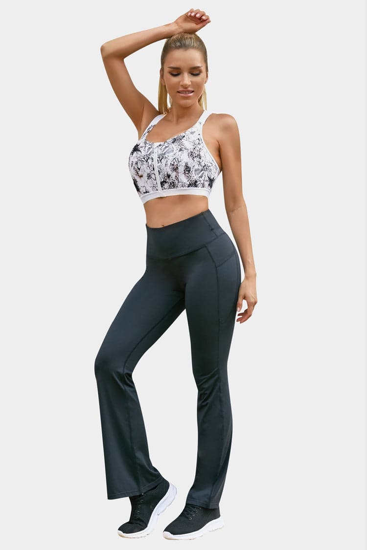 Vutru High Impact Printed Zip Bra