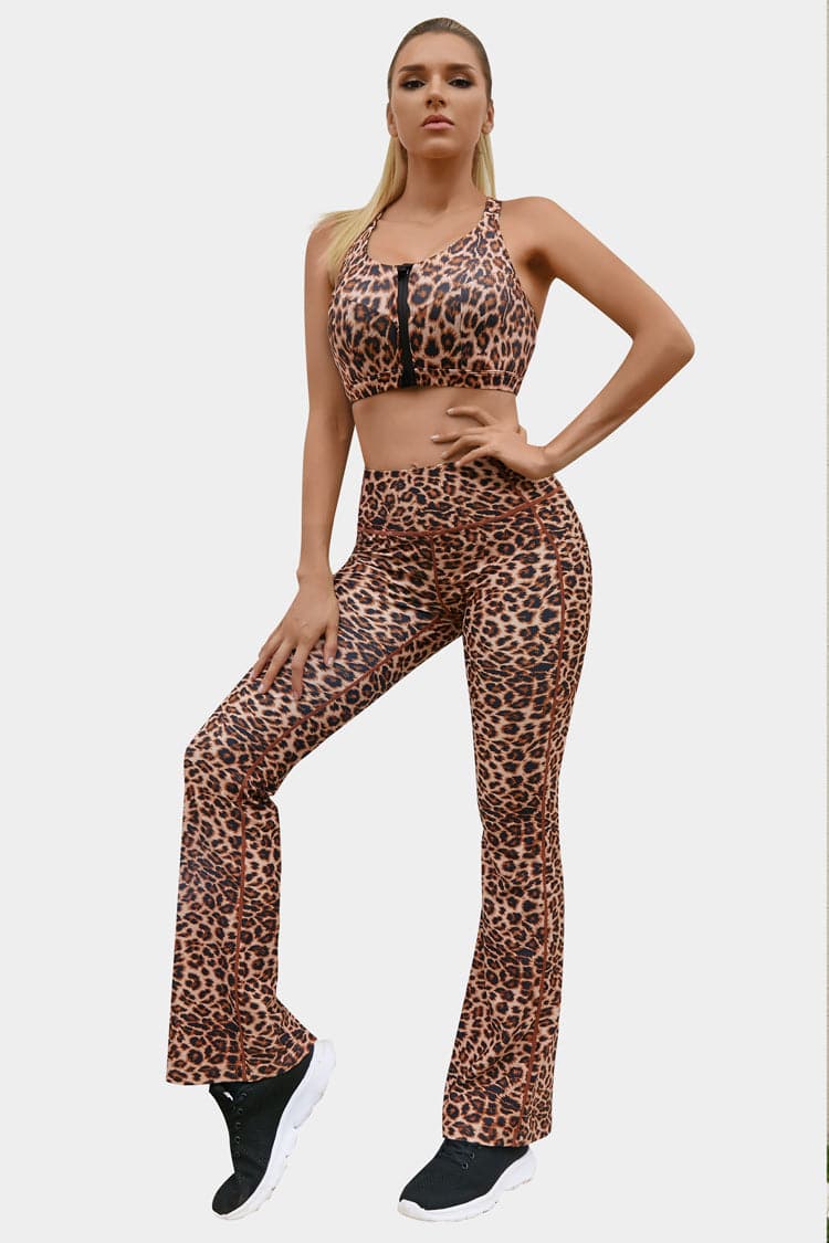 Vutru Leopard Print Zip Bra
