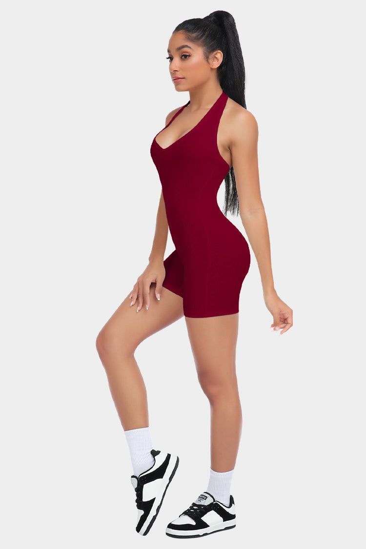 Deep V-Neck Fitness Romper
