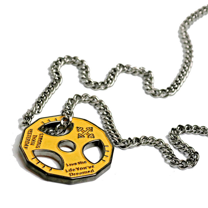 Barbell Weight Sheet Stainless Steel Fitness Jewelry